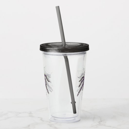 Creepy Tarantula in Web Original Artwork Acryl Drinkbeker (Links)