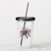 Creepy Tarantula in Web Original Artwork Acryl Drinkbeker (Achterkant)