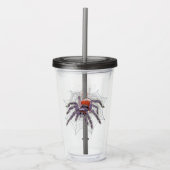 Creepy Tarantula in Web Original Artwork Acryl Drinkbeker (Voorkant)