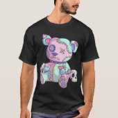 Creepy Teddy Bear Kawaii Pink Pastel Gothic Cute T-shirt (Voorkant)