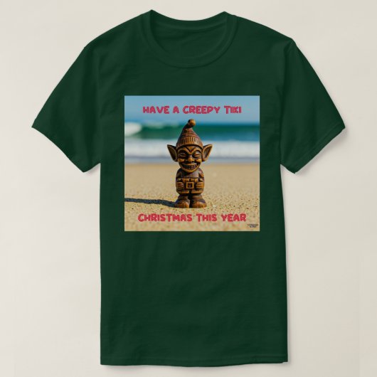Creepy Tiki Christmas T-shirt (Design voorkant)