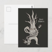Creepy Tree Character Happy Halloween Briefkaart (Voorkant / Achterkant)