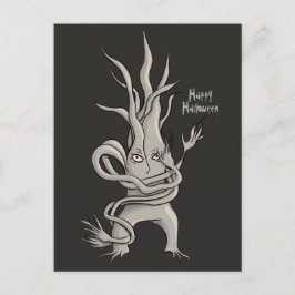 Creepy Tree Character Happy Halloween Briefkaart
