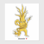 Creepy Tree Character met tangled Branch Yellow Sticker (Vel)