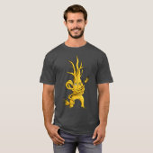 Creepy Tree Character met tangled Branch Yellow T-shirt (Voorkant volledig)