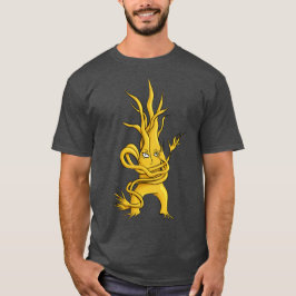 Creepy Tree Character met tangled Branch Yellow T-shirt