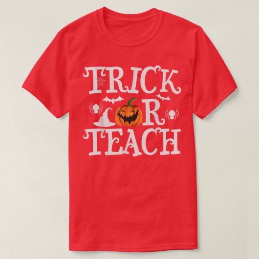 Creepy Trick Or Teach Halloween T-shirt (Design voorkant)