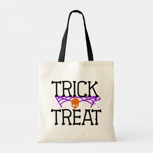 Creepy Trick or treat Halloween Canvas tas (Achterkant)