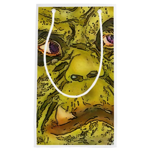 Creepy Turtle Monster Black Outline Cartoon Klein Cadeauzakje (Voorkant)