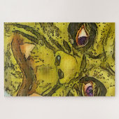 Creepy Turtle Monster Black Outline Cartoon Legpuzzel (Horizontaal)