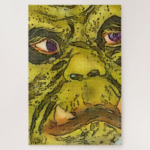 Creepy Turtle Monster Black Outline Cartoon Legpuzzel