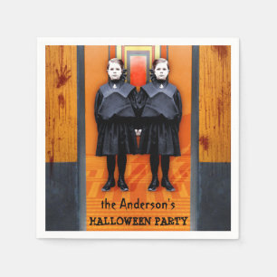 Creepy Twins Halloween Horror Gepersonaliseerde Pa Servet