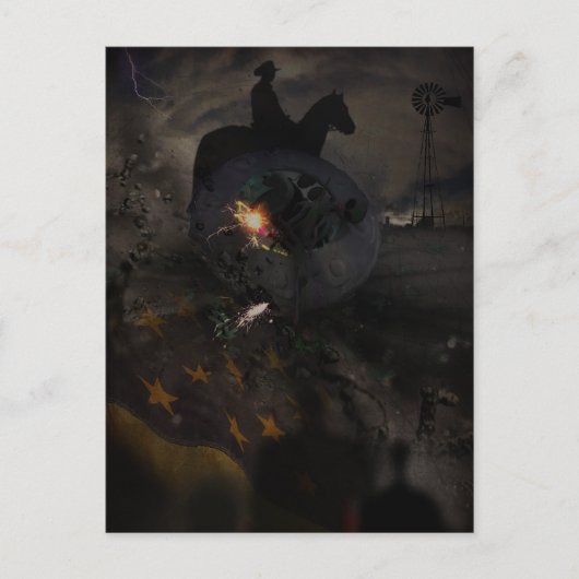 Creepy UFO Crash Briefkaart (Voorkant)