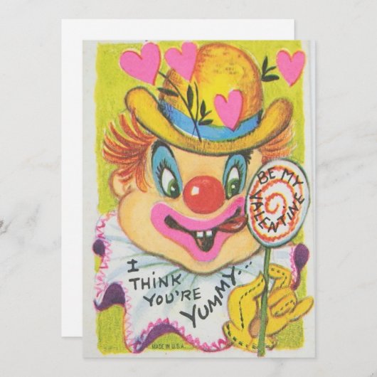 Creepy  Valentijn's Day Clown Feestdagenkaart (Voorkant / Achterkant)