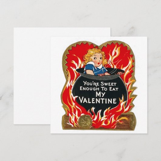 Creepy Valentijn's Day Meisje Feestdagenkaart (Voorkant / Achterkant)