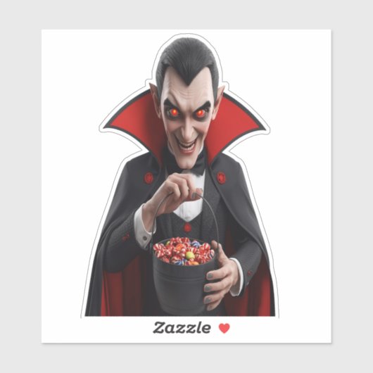 Creepy Vampire Dracula Sticker (Vel)