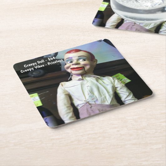 Creepy Ventriloquist Doll Kartonnen Onderzetters (Schuin)