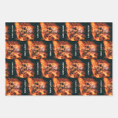 Creepy Vibes. Flaming skull in space Inpakpapier Vel (Voorkant)