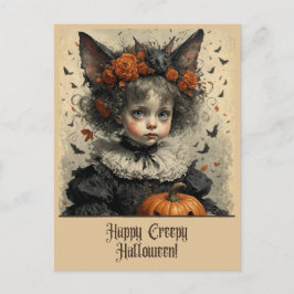 Creepy Victoriaans Meisje Halloween Briefkaart Gro