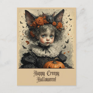 Creepy Victoriaans Meisje Halloween Briefkaart Gro