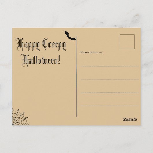 Creepy Victoriaans Meisje Halloween Briefkaart Gro (Achterkant)
