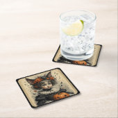 Creepy Victoriaans Meisje Halloween Theme Kartonnen Onderzetters (Insitu)