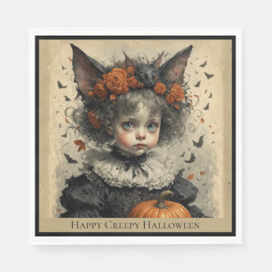 Creepy Victoriaans Meisje Halloween Theme Servet