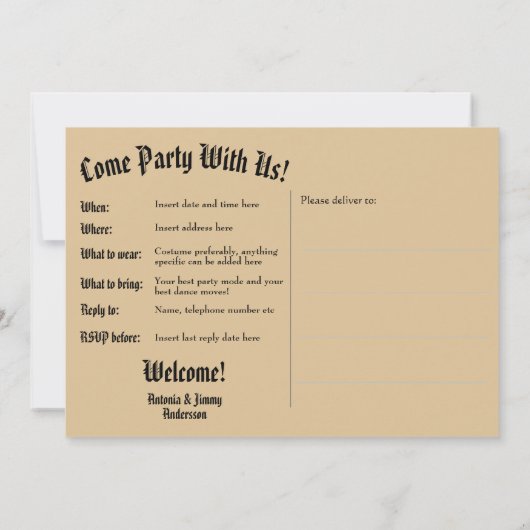 Creepy Victoriaans Meisje Halloween Uitnodiging (Achterkant)