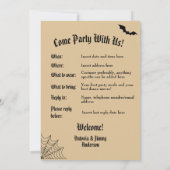 Creepy Victoriaans Meisje Halloween Uitnodiging (Achterkant)