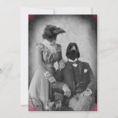 Creepy Victoriaans Raven Family Halloween Party Kaart (Voorkant)