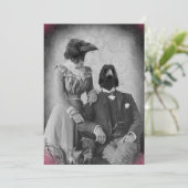 Creepy Victoriaans Raven Family Halloween Party Kaart (Staand voorkant)