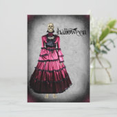 Creepy Victoriaans Skeleton Halloween Party Kaart (Staand voorkant)