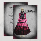 Creepy Victoriaans Skeleton Halloween Party Kaart (Voorkant / Achterkant)