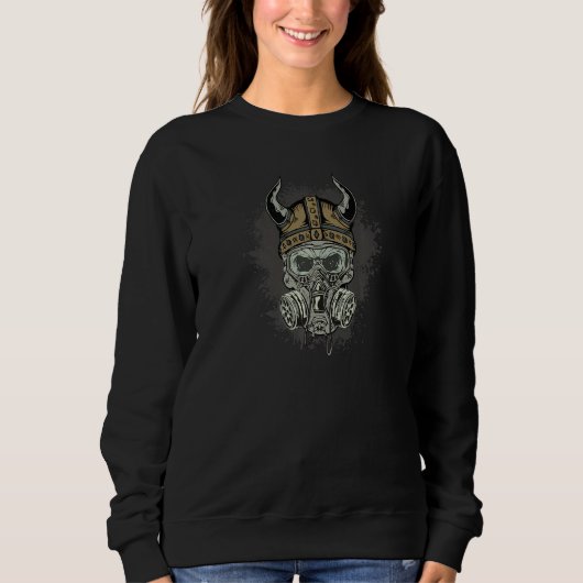 Creepy Viking Skull met gasmasker Trui (Voorkant)
