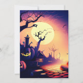 Creepy Village Jack-O' Lanterns  Halloween Kaart (Achterkant)