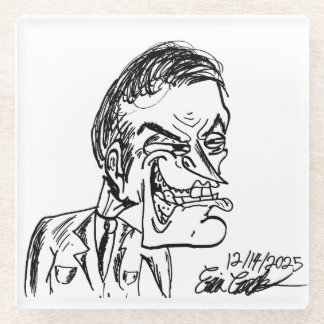 creepy villain cartoon glazen onderzetter