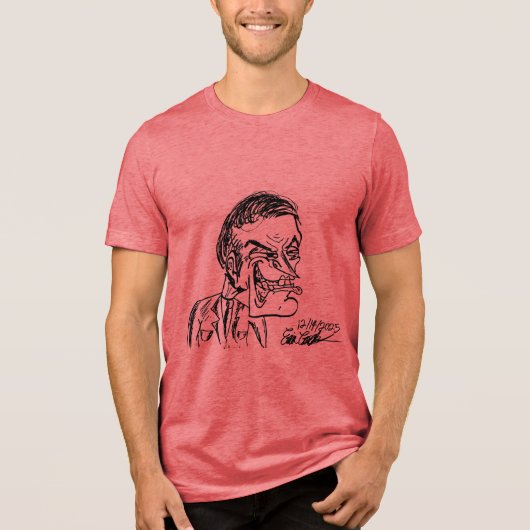 creepy villain cartoon Tri-Blend shirt (Voorkant)