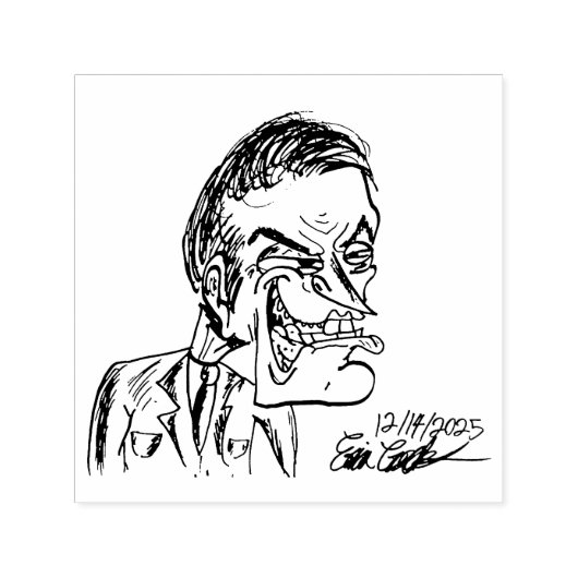 creepy villain cartoon  zelfinktende stempel (Design)