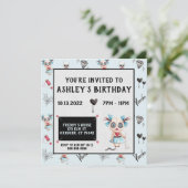 Creepy Voodoo Doll Witchy Birthday Invitation Kaart (Staand voorkant)