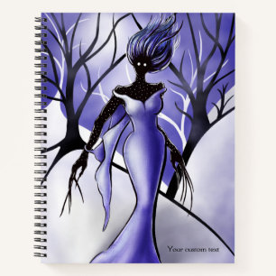 Creepy Vrouw Monster Macabre Art Aangepaste Tekst Notitieboek