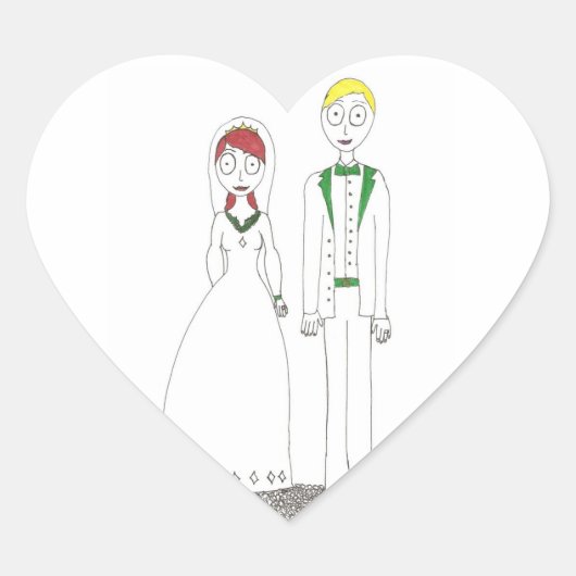 Creepy Wedding Iers Hart Sticker (Voorkant)