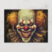 Creepy Weird Carnaval Clown Illustration Art Briefkaart (Voorkant)