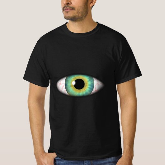 Creepy Weird Evil Blue Eye Iris Eyeball Cyclops T-shirt (Voorkant)