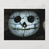 Creepy White Pumpkin Jack-o-Lantern Briefkaart (Voorkant)