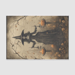 Creepy Witch Eerie Forest Halloween Decoupage Tissuepapier