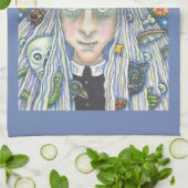 CREEPY WITCH EVIL EYE HALLOWEEN GOTHIC KITCHEN TOW THEEDOEK (Gevouwen)