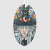 CREEPY WITCH, EVIL EYE, SKULL, HALLOWEEN ORNAMENT (voorkant)