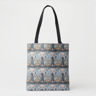CREEPY WITCH, EVIL EYE, SKULL, SHOULDER CANVAS TAS
