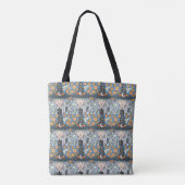CREEPY WITCH, EVIL EYE, SKULL, SHOULDER CANVAS TAS (Achterkant)