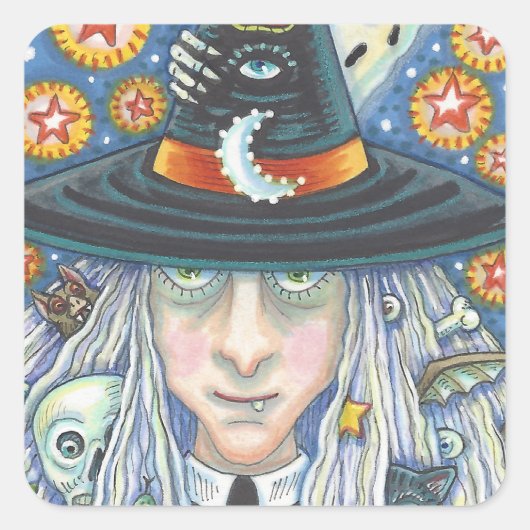 CREEPY WITCH, EVIL EYE, SKULL, VAMPIRE STICKERS (Voorkant)